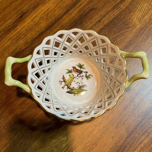 Herend porcelain hand painted basket